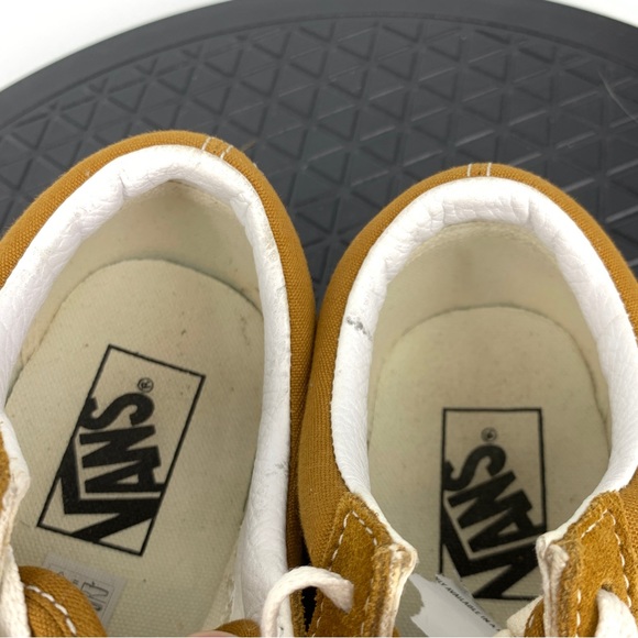 Vans Women 37 Size 7 Sneakers Yellow Brown Canvas Suede Old Skool Shoes Low Top - Picture 7 of 10